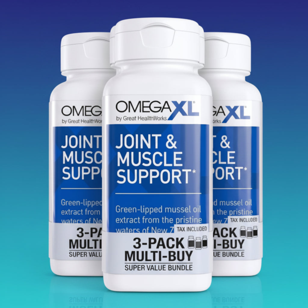Pack of 3 OmegaXL Joint Support Supplement, for Relief - Natural Muscle Support 300 Soft